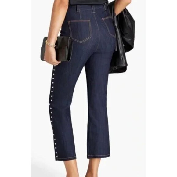 NWT Cinq a Sept Fiona Studded jeans in Indigo-sz 0 - Picture 2 of 12